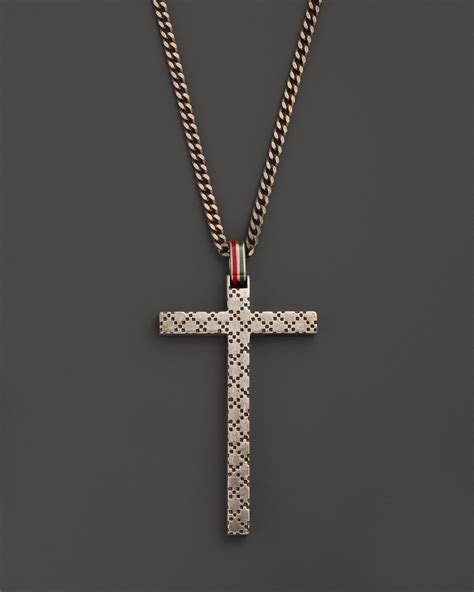 gucci mens cross pendant